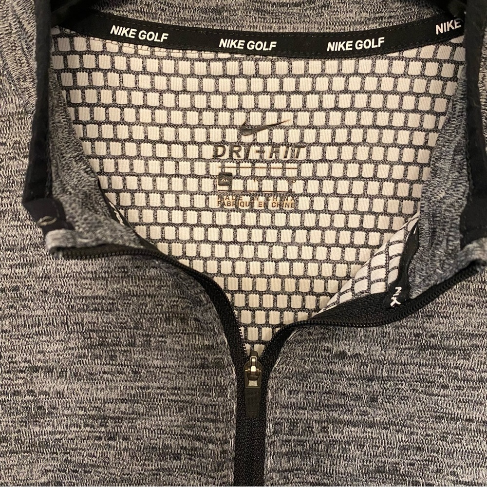Nike Golf Men's Black and Gray 1/4 Zip-Up Sweater Dri - Fit - Picture 3 of 14